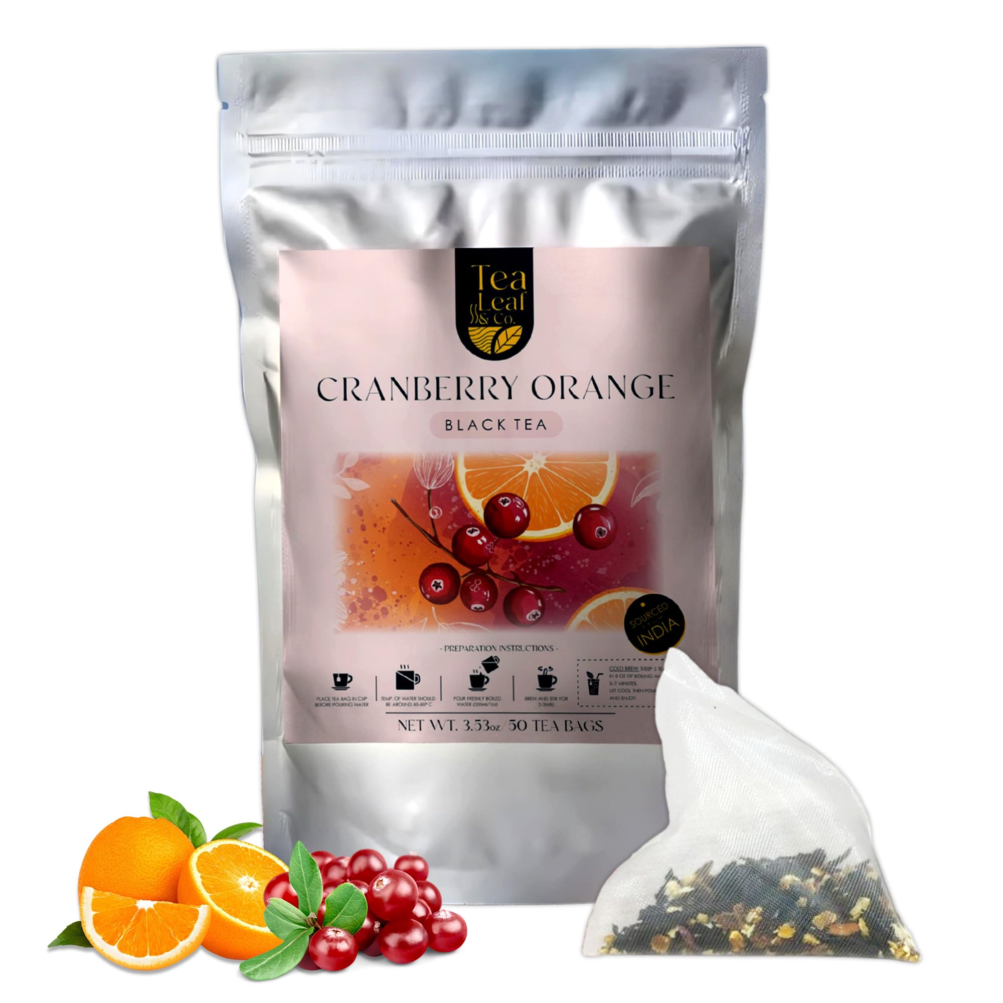 Tea Leaf & Co. Mint Green Tea Bags (50), Green Tea w/ Peppermint & Spearmint, Caffeinated, Real & Natural Green Tea, Blended with Fresh Herbs & Spices