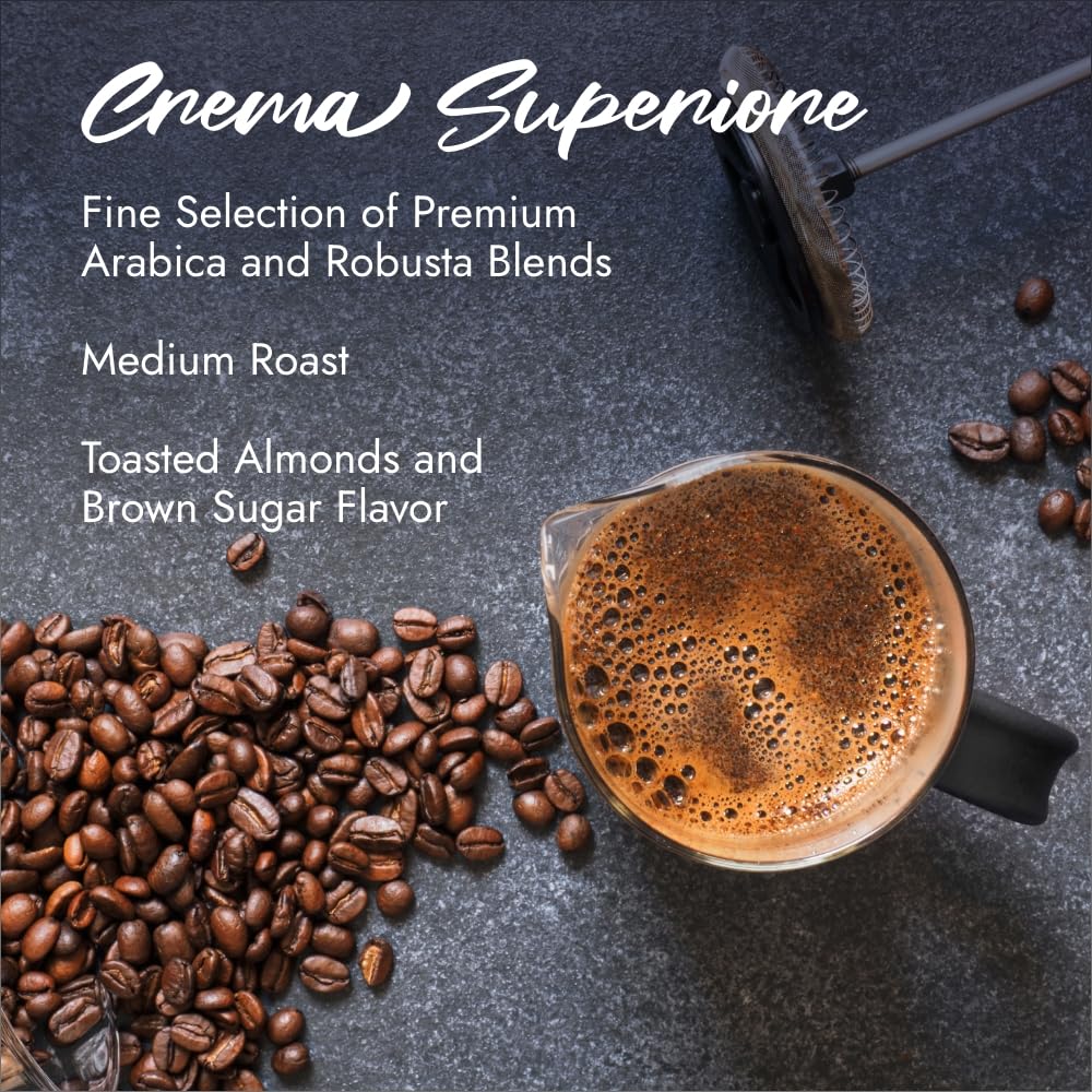 Caffè Borbone Crema Superiore Whole Bean Coffee, Arabica and Robusta Blend, Medium Roast, 2.2 lb Bag (Pack of 1)