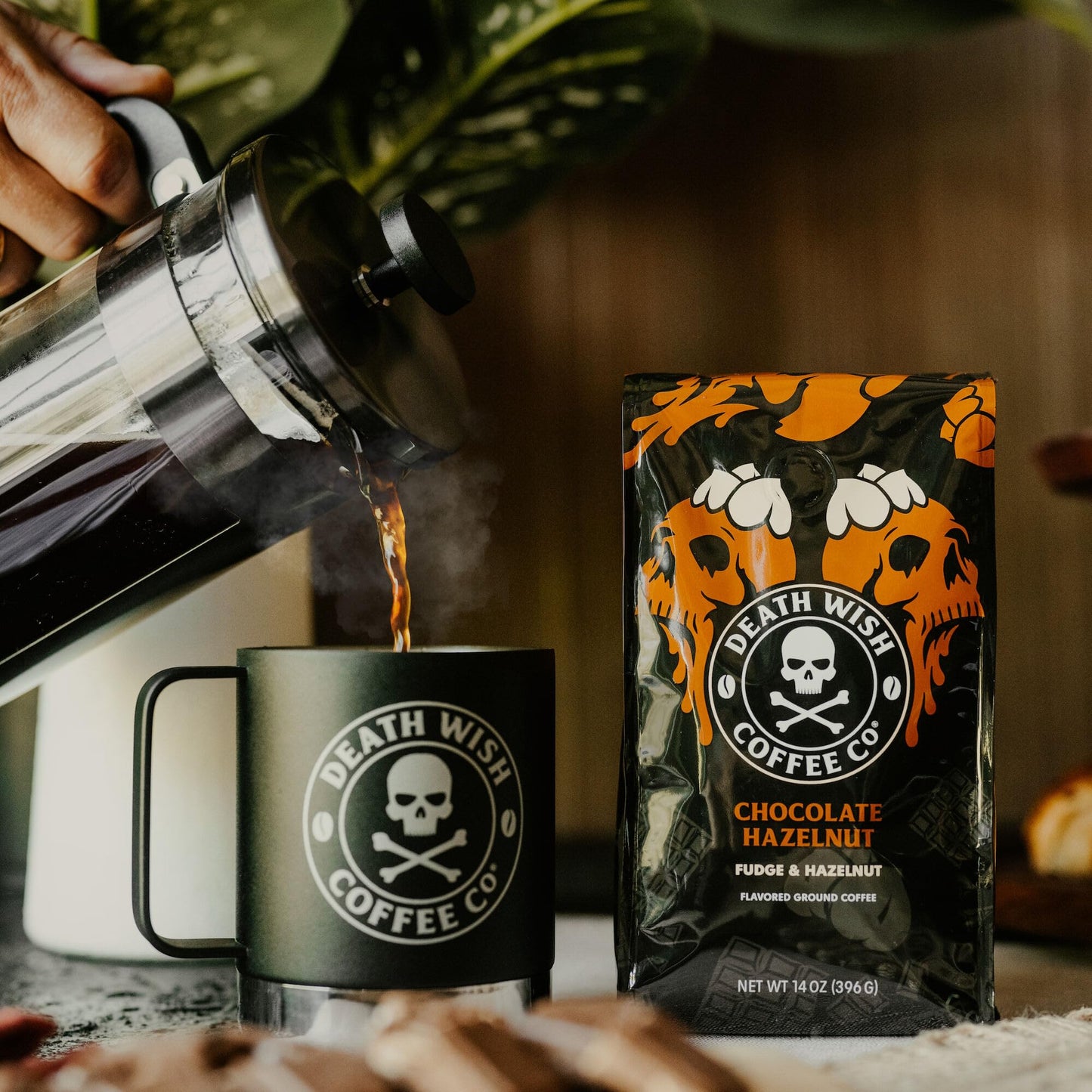 Death Wish Coffee, Organic and Fair Trade Dark Roast Ground Coffee, 16 oz