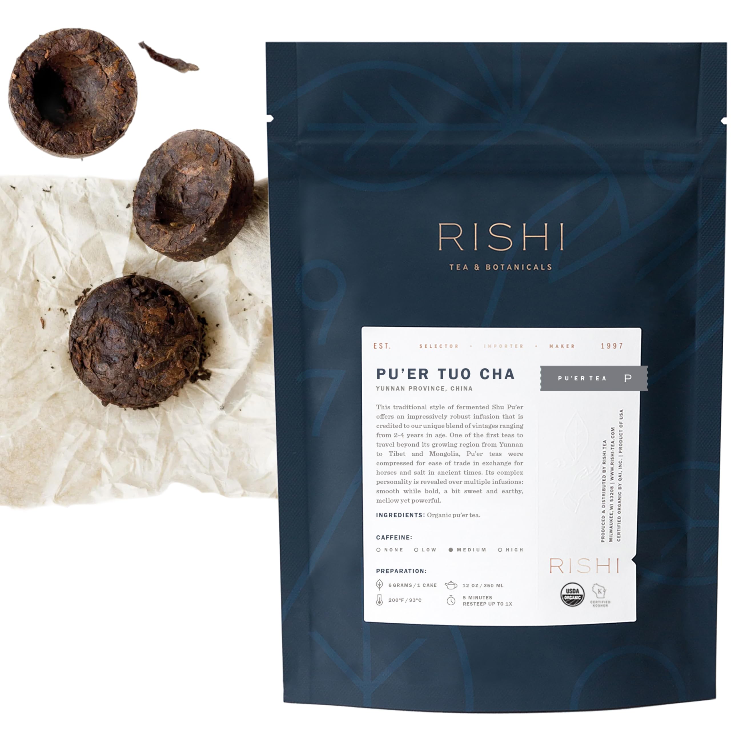 Rishi Tea China Breakfast Black Loose Leaf Tea - Organic, Robust & Caffeinated, Enjoy Hot or Iced - 4 Ounces, 12+ Servings