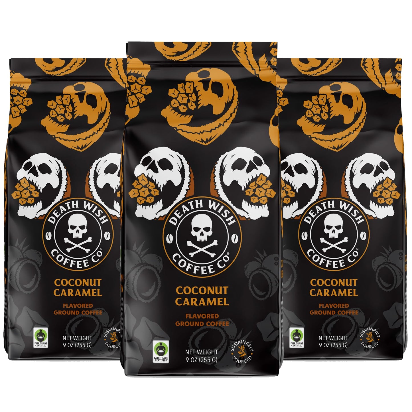 Death Wish Coffee, Organic and Fair Trade Dark Roast Ground Coffee, 16 oz