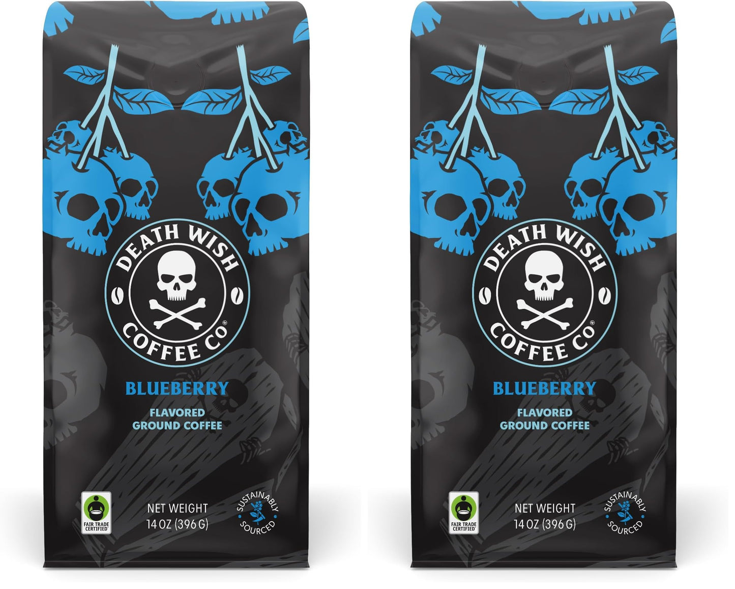 Death Wish Coffee, Organic and Fair Trade Dark Roast Ground Coffee, 16 oz