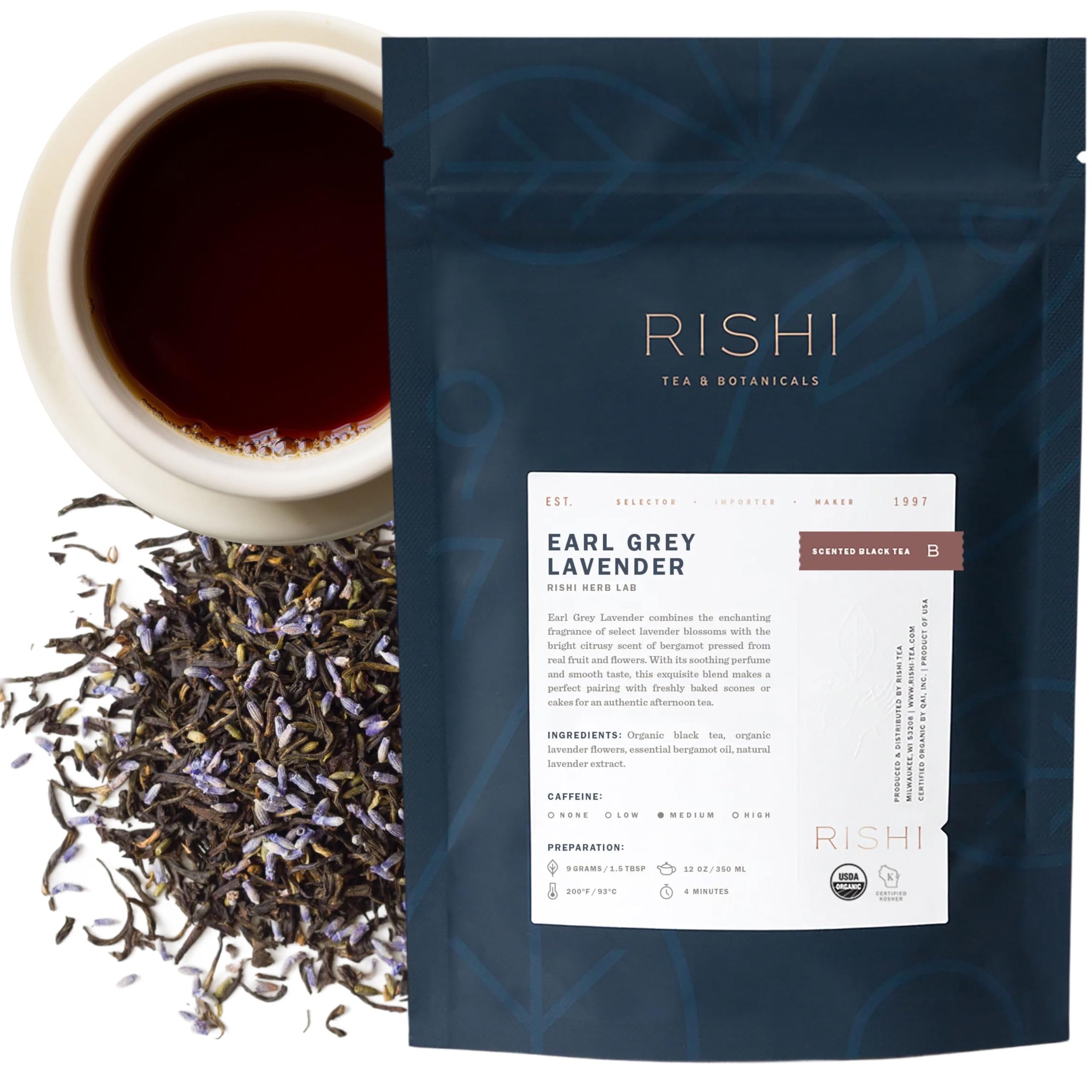 Rishi Tea China Breakfast Black Loose Leaf Tea - Organic, Robust & Caffeinated, Enjoy Hot or Iced - 4 Ounces, 12+ Servings