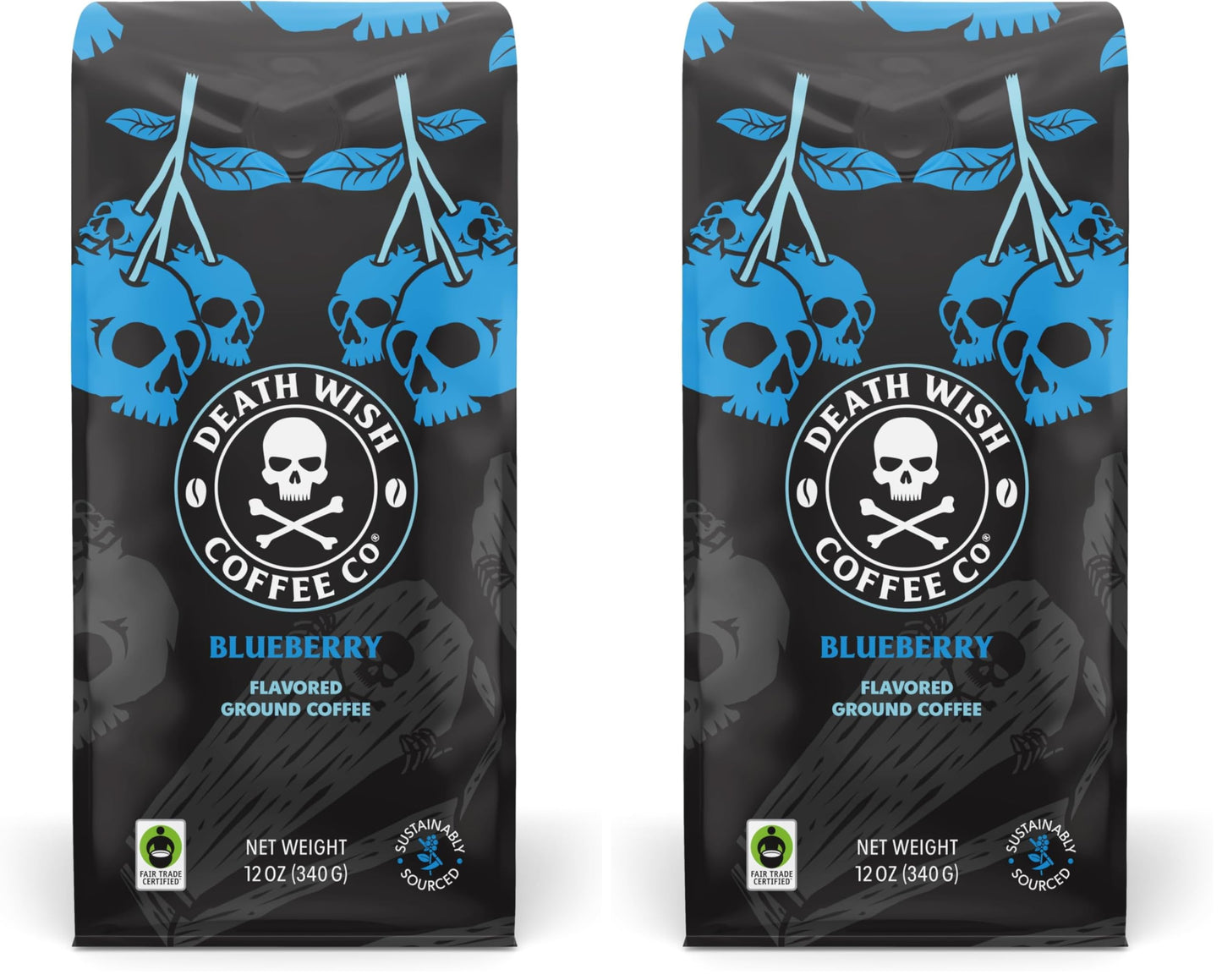 Death Wish Coffee, Organic and Fair Trade Dark Roast Ground Coffee, 16 oz