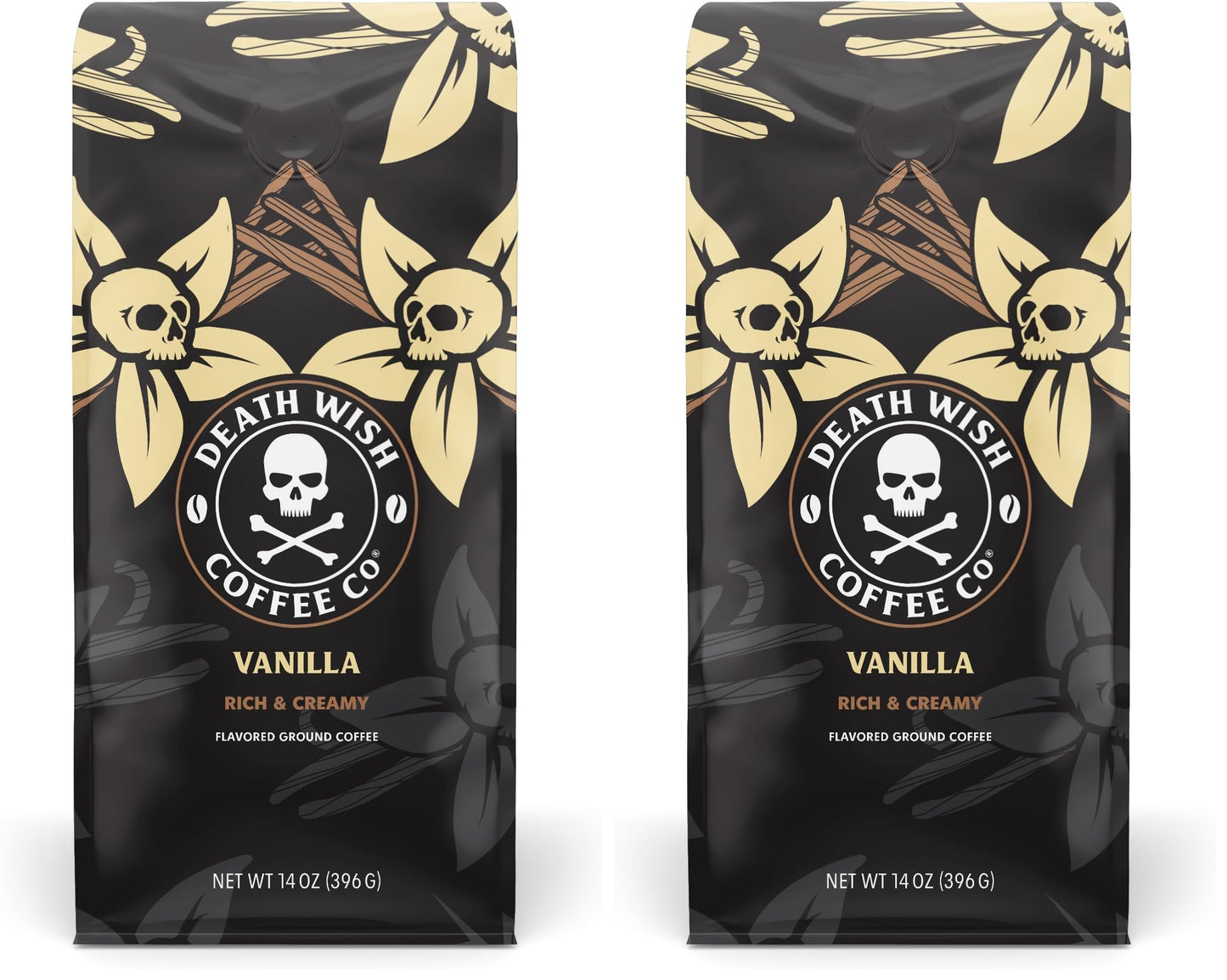 Death Wish Coffee, Organic and Fair Trade Dark Roast Ground Coffee, 16 oz