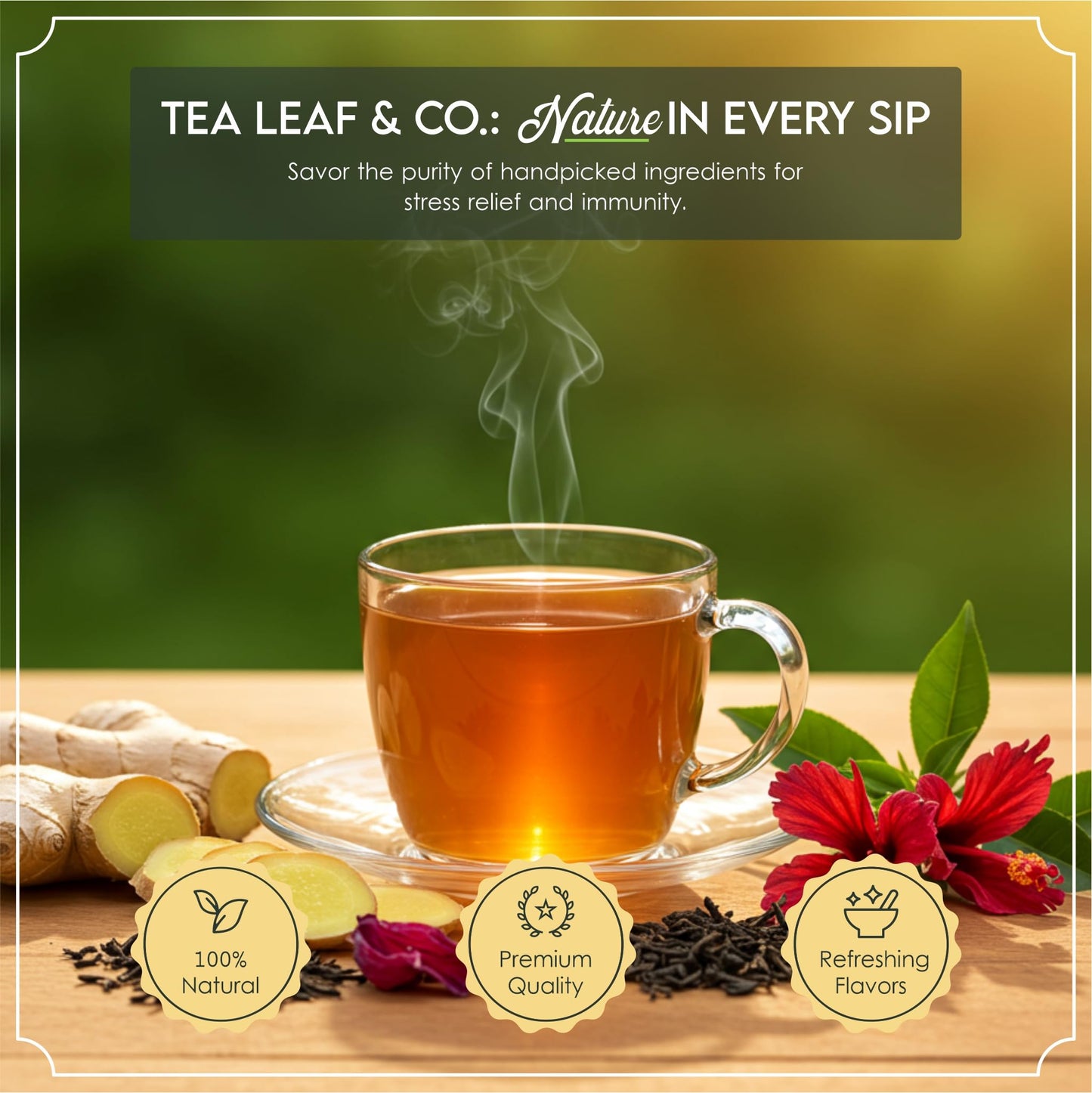 Tea Leaf & Co. Mint Green Tea Bags (50), Green Tea w/ Peppermint & Spearmint, Caffeinated, Real & Natural Green Tea, Blended with Fresh Herbs & Spices