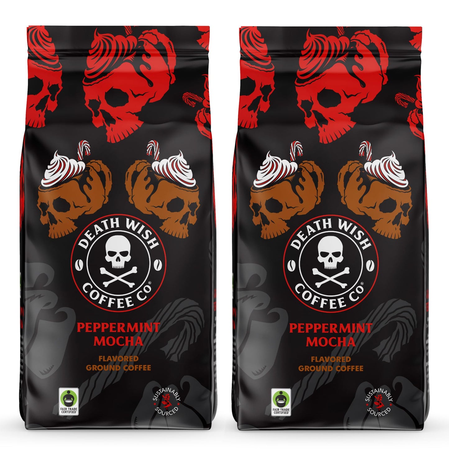Death Wish Coffee, Organic and Fair Trade Dark Roast Ground Coffee, 16 oz