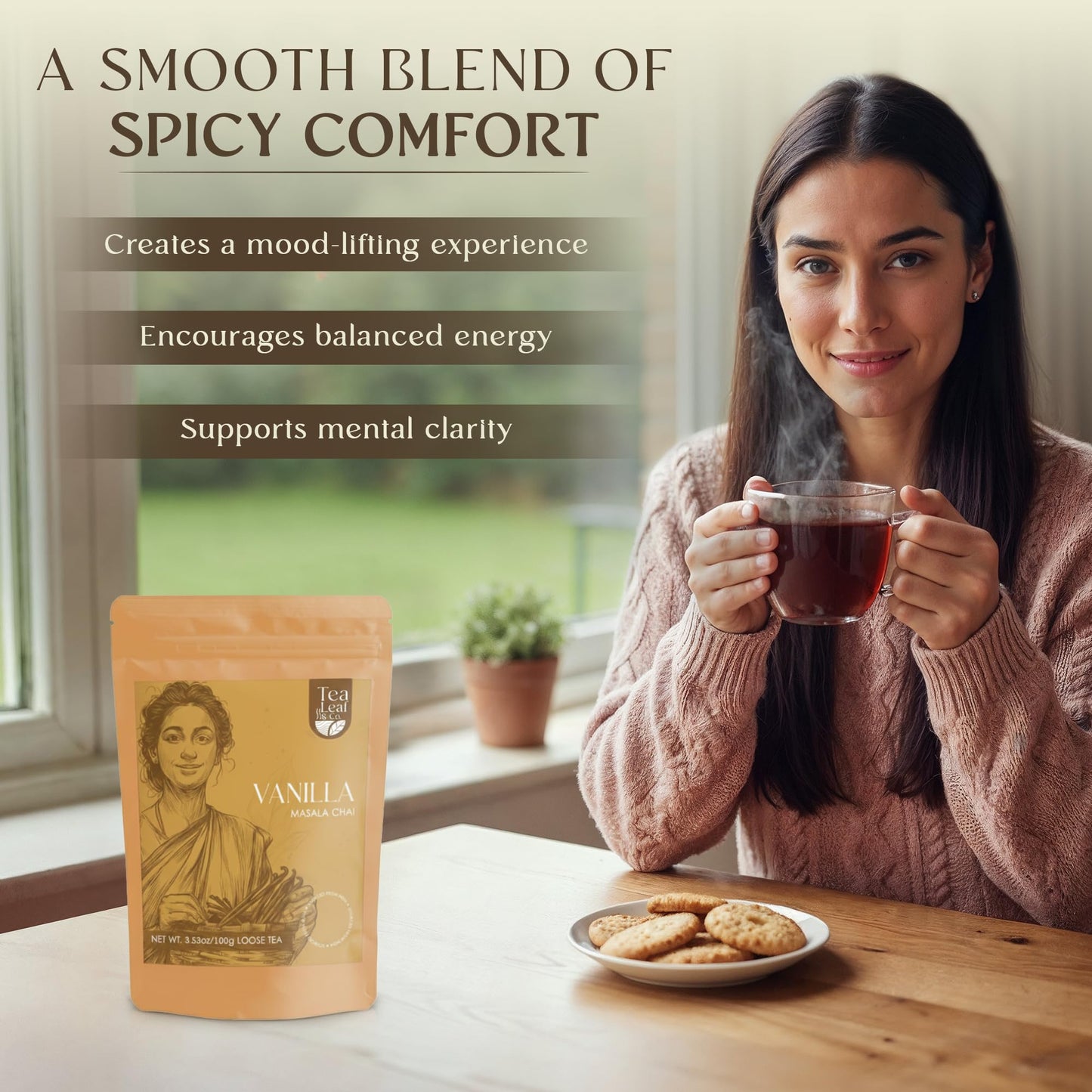 Tea Leaf & Co. Mint Green Tea Bags (50), Green Tea w/ Peppermint & Spearmint, Caffeinated, Real & Natural Green Tea, Blended with Fresh Herbs & Spices