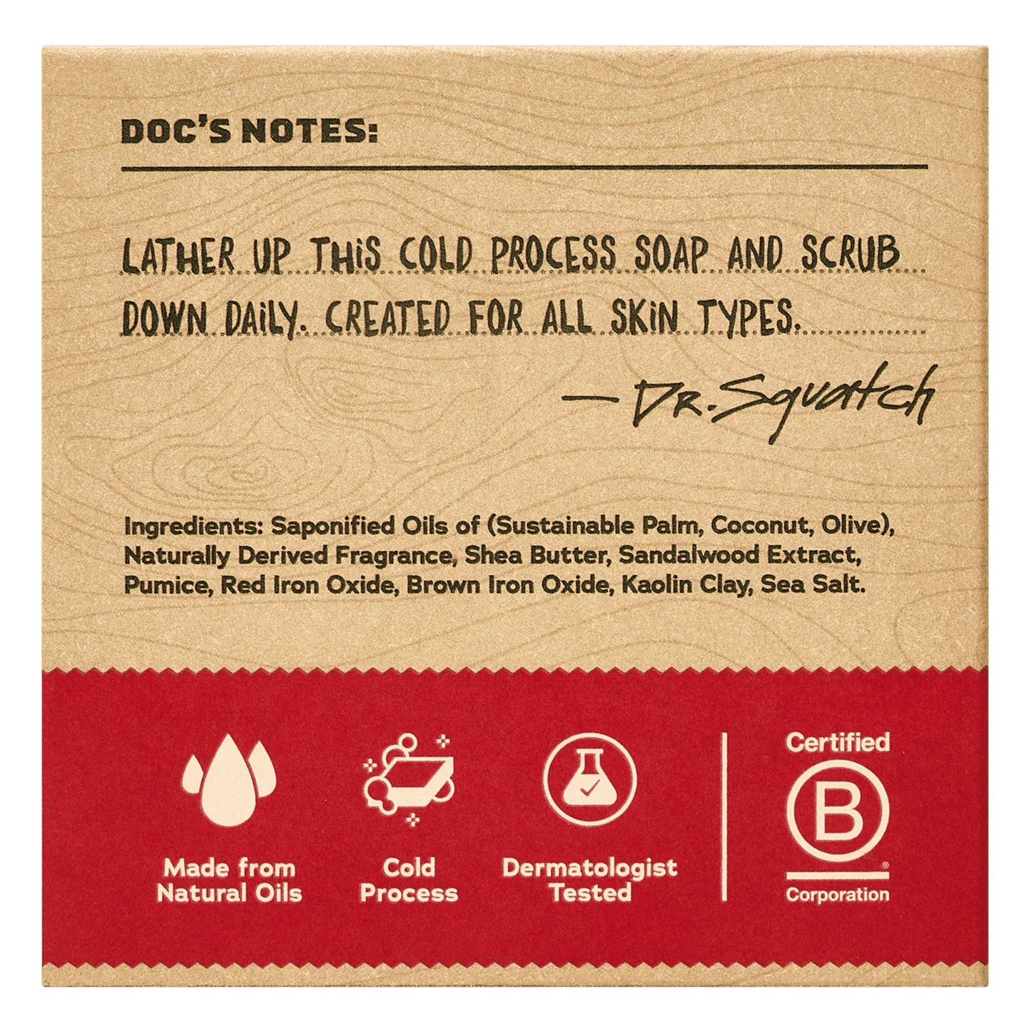 Dr. Squatch Natural Men’s Bar Soap - Cold Process Body Soap Bar with Natural Oils - Gifts for Men - Pine Tar (5 oz, 3-Pack)