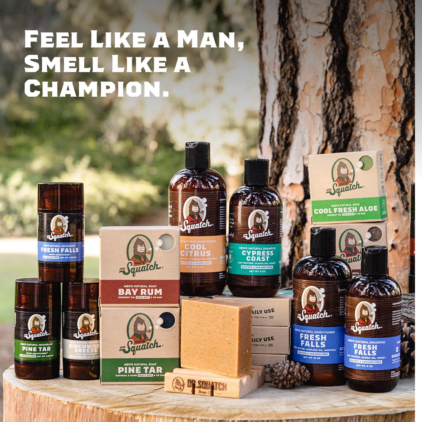 Dr. Squatch Natural Men’s Bar Soap - Cold Process Body Soap Bar with Natural Oils - Gifts for Men - Pine Tar (5 oz, 3-Pack)